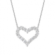Collier d'amour en diamant pour femmes chaîne de clavicule simple en forme de cœur creux en acier inoxydable Collier Bijoux Vêtements/Accessoires/CH