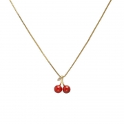 Collier pendentif cerise rouge, accessoires de chaîne de clavicule pour femmes Collier Bijoux Vêtements/Accessoires/CH